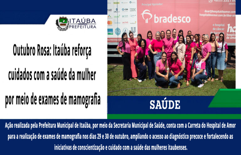 Outubro Rosa: Itaúba promove exames de mamografia e reforça a importância do cuidado com a saúde da mulher
